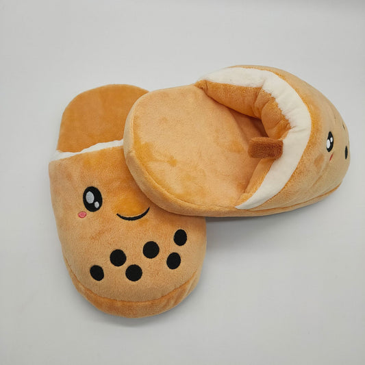 Pantuflas Peluche Té con Leche y Perlas - Diseño Adorable y Divertido - Image 2