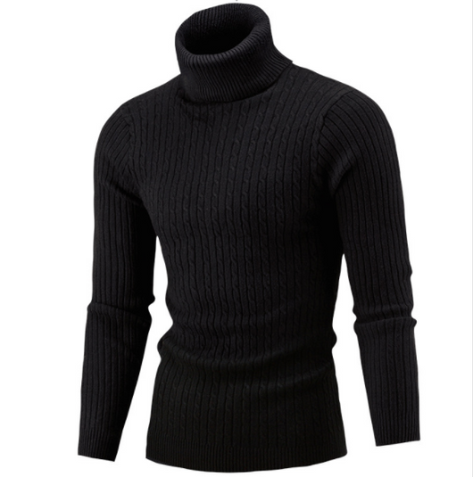 Suéter de Invierno para Hombre Cuello Alto Solido Tide - Image 3