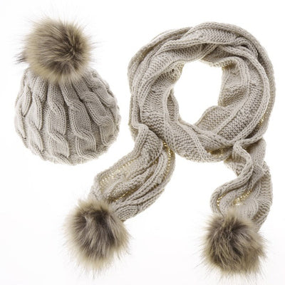 Conjunto de Gorro y Bufanda de Lana para Mujer Diseño Figura 8