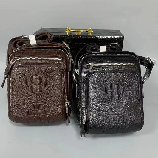 Bolsa Crossbody de Cuero de Cocodrilo para Hombre - Diseño Versátil - Image 10
