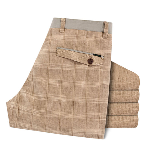 Pantalones Capri de Algodón y Lino a Cuadros - Image 17
