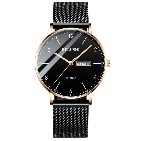 Reloj Cuarzo Hombre Casual Ejecutivo Resistente al Agua con Esfera Luminosa