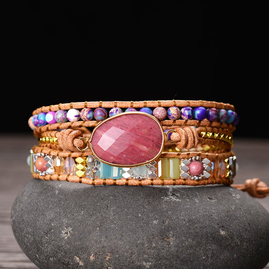 Pulsera Tejida a Mano con Cristales para Yoga y Meditación