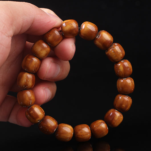 Pulsera Bodhi Rata de la Suerte con Cuentas de Barril Púrpura Natural - Image 4