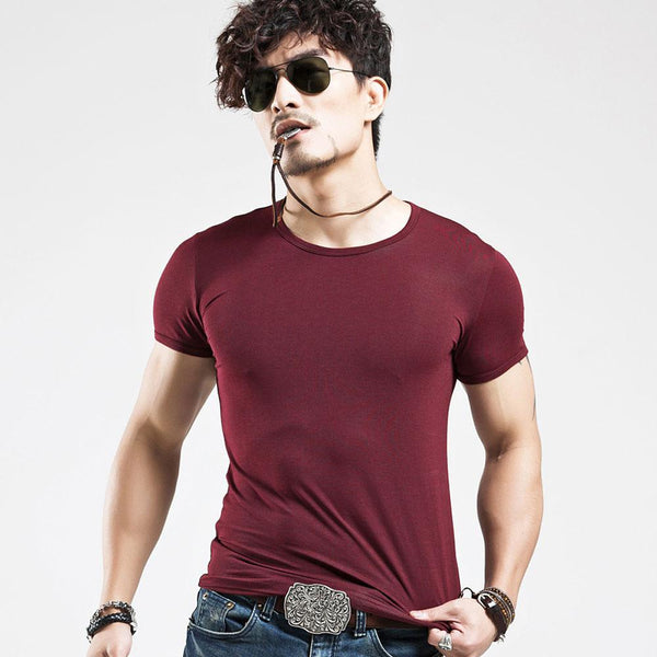 Playera Casual para Hombre Colores Sólidos Manga Corta