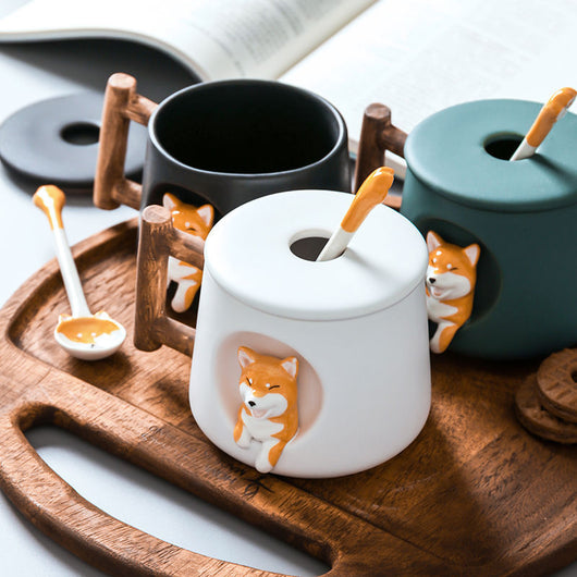 Taza de Cerámica Shiba Inu y Corgi para Parejas - Image 4