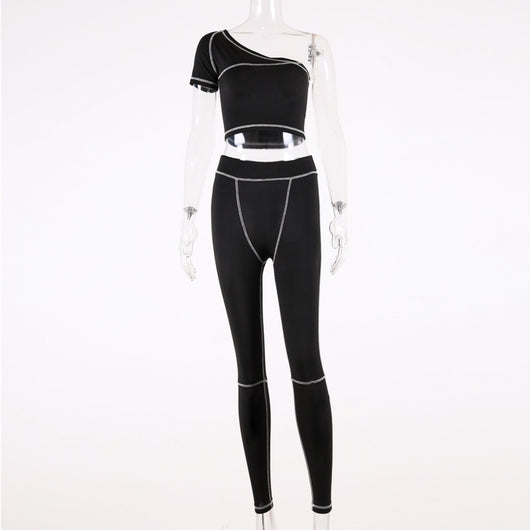 Conjunto Deportivo Asimétrico para Yoga y Fitness - Image 13