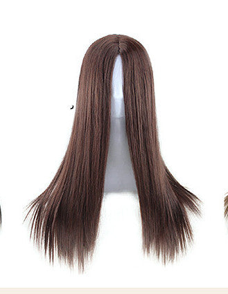 Peluca Larga Negra Liso Completo con Flequillo Divisor - Estilo Fashion - Image 6