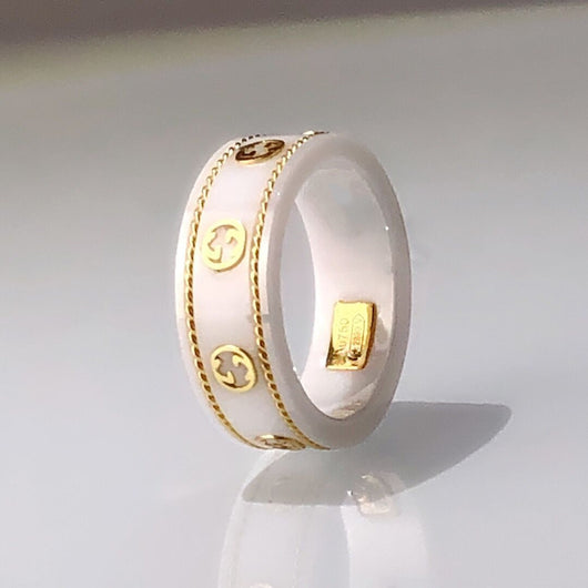 Anillos de Pareja Doble G con Borde Retorcido para Hombre y Mujer - Image 10