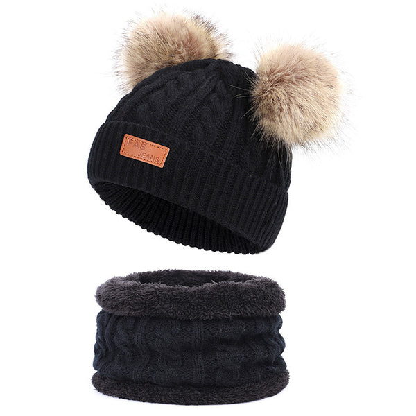 Conjunto de Gorro y Bufanda para Niños - Otoño e Invierno
