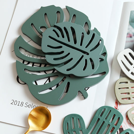 Posavasos Aislante con Forma de Hoja - Protección Térmica Antiquemaduras