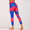 Leggins Deportivos Estampado Azul y Rojo Cintura Alta Levanta Cola