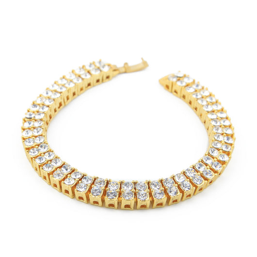 Pulsera de 2 Filas con Brillantes Estilo Hip Hop para Hombre - Image 7