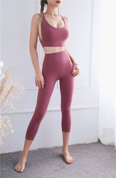 Pantalones Yoga Crop Cintura Alta Nude Ajustados - Image 6
