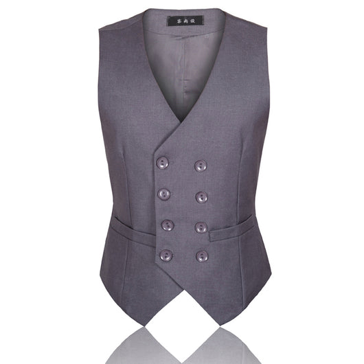 Chaleco de Traje Doble Botonadura Estilo Británico Talla Grande - Image 7