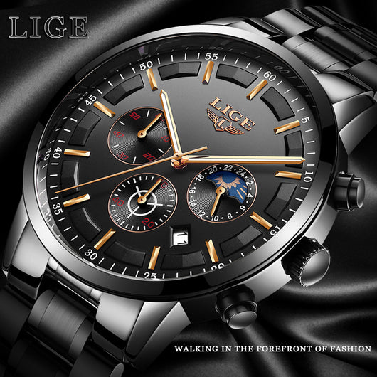 Reloj Deportivo Empresarial de Cuarzo Lunar Resistente al Agua para Hombre - Image 36