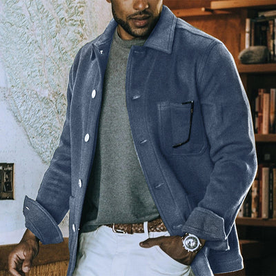 Chaqueta Casual de Hombre en Solido - Estilo Moderno con Cuello Solapa - Image 2