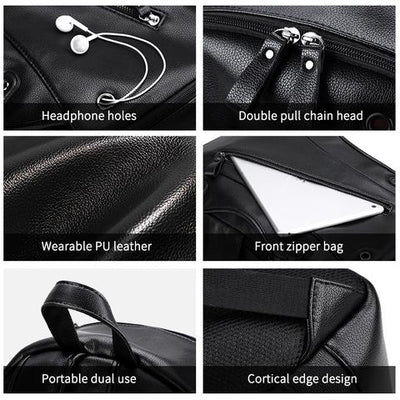 Mochila de Cuero con Carga USB - Image 4