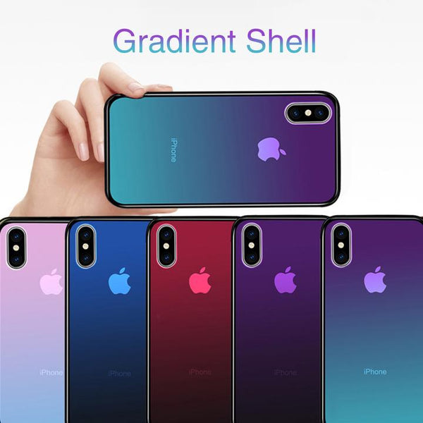 Funda de Teléfono Antigolpes con Vidrio Templado y Gradiente HD