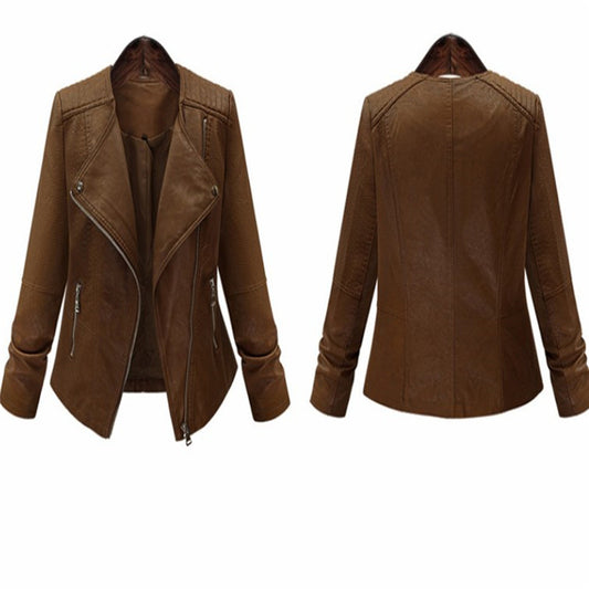 Chaqueta de Cuero Fina Estilo Locomotora - Image 2