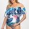 Bikini Enterizo Estampado con Volantes para Embarazadas