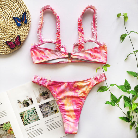 Bikini con Escote V y Volantes - Image 5