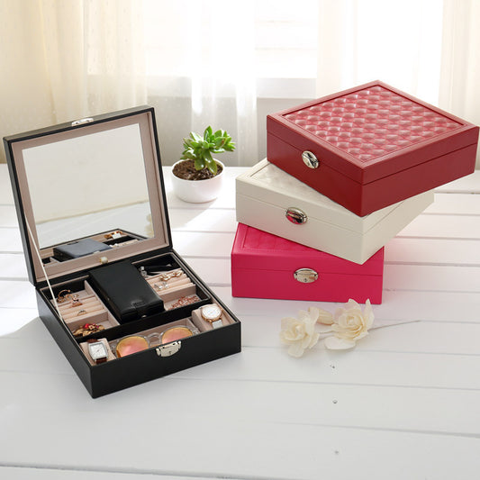 Caja Organizadora Multifunción de Madera Personalizable para Joyas y Cosméticos