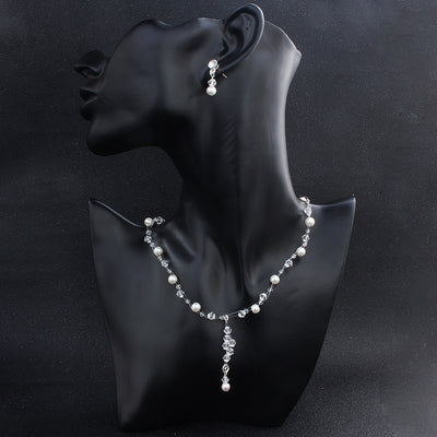 Conjunto de Aretes y Collar con Perlas y Cristales para Mujer - Image 47