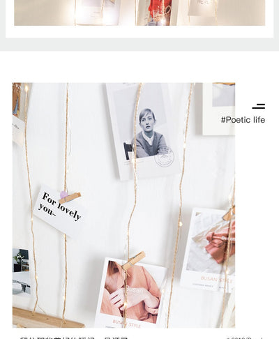 Mural de Fotos Decorativo con Pinzas y Cuerda - Diseño Creativo Personalizable - Image 3