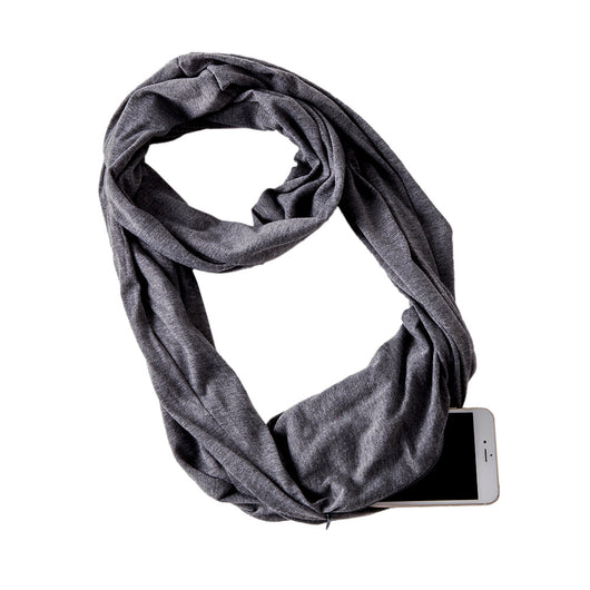 Pañuelo Funcional para Mujer con Bolsillo Cremallera y Jersey Liso - Image 24