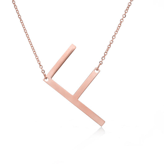 Collar Inicial Acero Inoxidable Chapado en Oro Rosa - Image 34