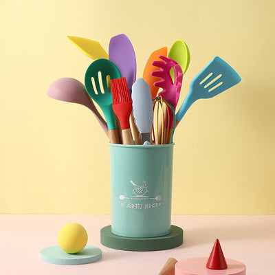 Set de Utensilios de Cocina en Silicona Resistente al Calor - Antiadherente y Duradero