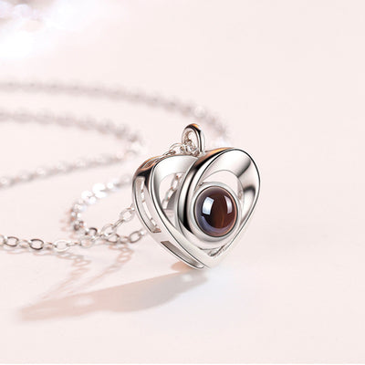 Collar Corazón de Plata S925 con Proyección de Foto Romántica - Image 5