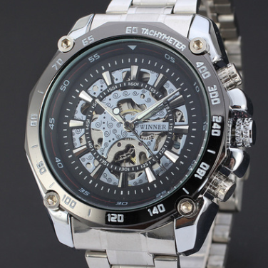 Reloj Automático de Acero Inoxidable con Diseño Hueco y Correa Metálica - Image 3