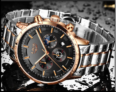 Reloj Deportivo Empresarial de Cuarzo Lunar Resistente al Agua para Hombre - Image 34