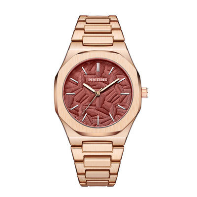 Reloj Impermeable para Hombre con Esfera Grabada en Relieve de Hoja de Palma - Image 17