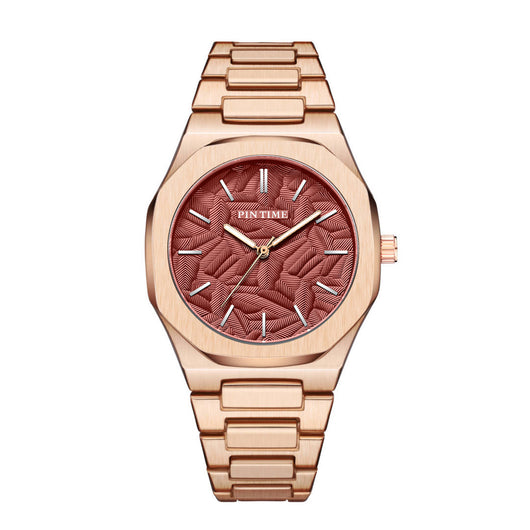 Reloj Impermeable para Hombre con Esfera Grabada en Relieve de Hoja de Palma - Image 17