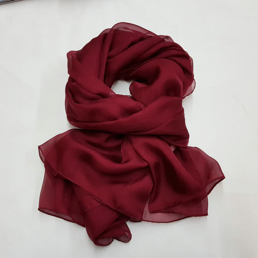 Pañuelo de Seda Elegante Liso para Mujer - Todas las Estaciones - Image 22
