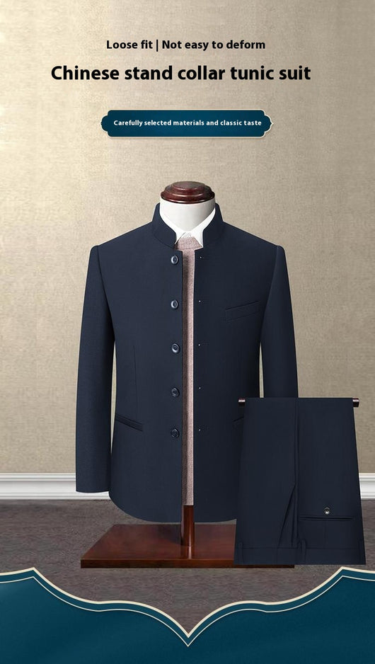 Traje Slim Fit Cuello Mao Juvenil Elegancia Moderna - Image 7
