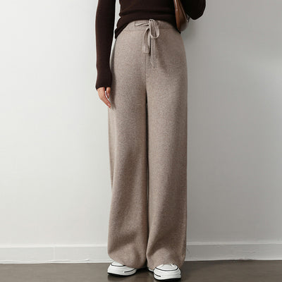 Pantalones Rectos Anchos con Cintura Elástica y Cordones - Image 4