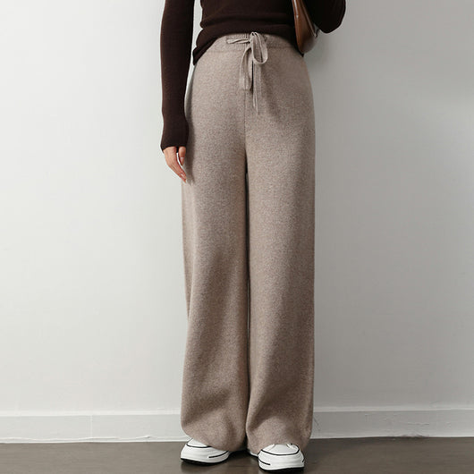 Pantalones Rectos Anchos con Cintura Elástica y Cordones - Image 4