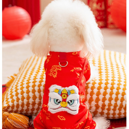 Abrigo Festivo Año Nuevo para Mascotas - Chaqueta Térmica Tang para Perros y Gatos - Image 29