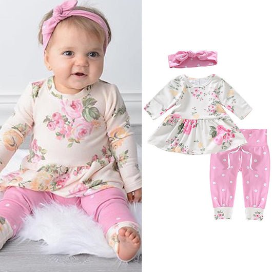 Conjunto de Diadema Floral para Niña - Juego de Tres Piezas