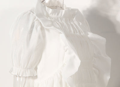 Vestido Vintage Francés Blanco Puro de Poliéster - Image 12