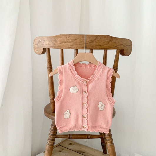 Chaleco Cardigan Infantil con Estampado de Conejitos - Image 6