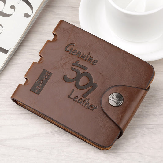 Billetera Retro Vintage Tridoble para Hombre - Estilo Europeo y Americano