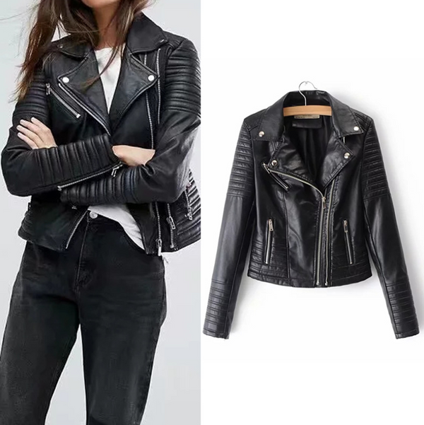 Chaqueta de Cuero para Motocicleta Mujer