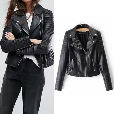 Chaqueta de Cuero para Motocicleta Mujer