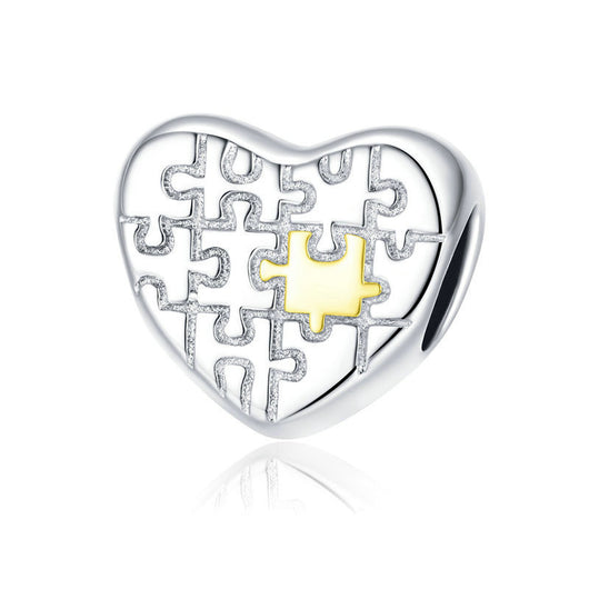 Dije Puzzle Corazón Plata S925 - Pulsera DIY Personalizable - Image 3