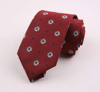 Corbata Formal de Poliéster con Diseño Floral y Rayas para Hombre - Image 4